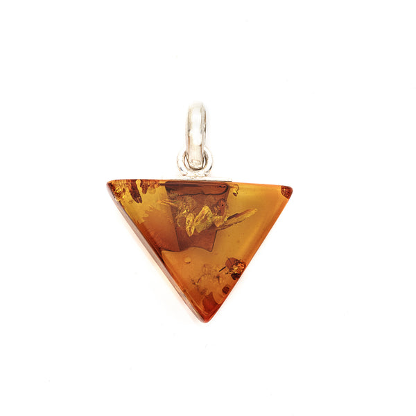 Triangle Honey Amber Pendant