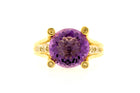 Amethyst & Diamond Ring in 14K Yellow Gold