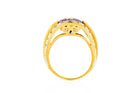 14k Gold Diamond & Amethyst Ring