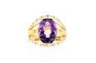 Amethyst & Diamond 14K Gold Ring