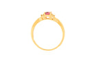 14K Yellow Gold Pink Tourmaline & Diamond Ring
