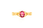 Pink Tourmaline and Diamond Ring in 14K Yellow Gold