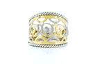 Scroll Design in 14K Yellow & White Gold