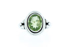 Faceted Oval Green Peridot Handcrafted Sterling Silver Ring