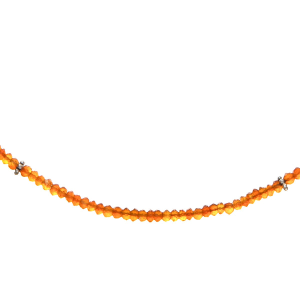Carnelian Gemstone Necklace with Sterling Silver Accents