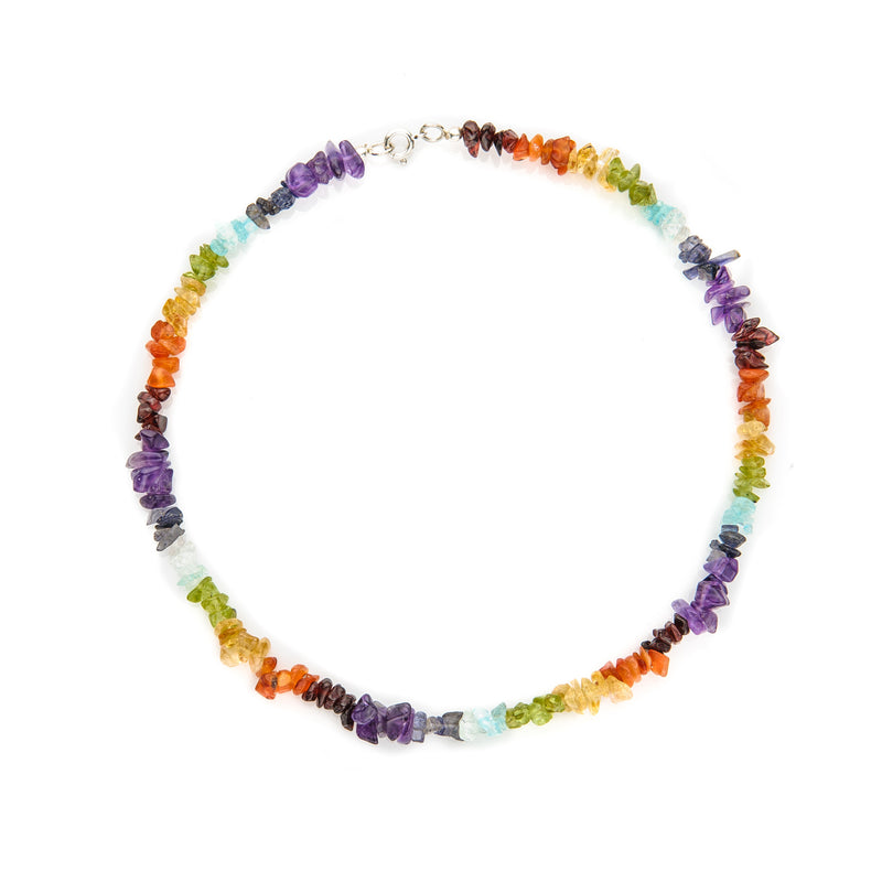Chakra Healing Necklace with Sterling Silver Clasp
