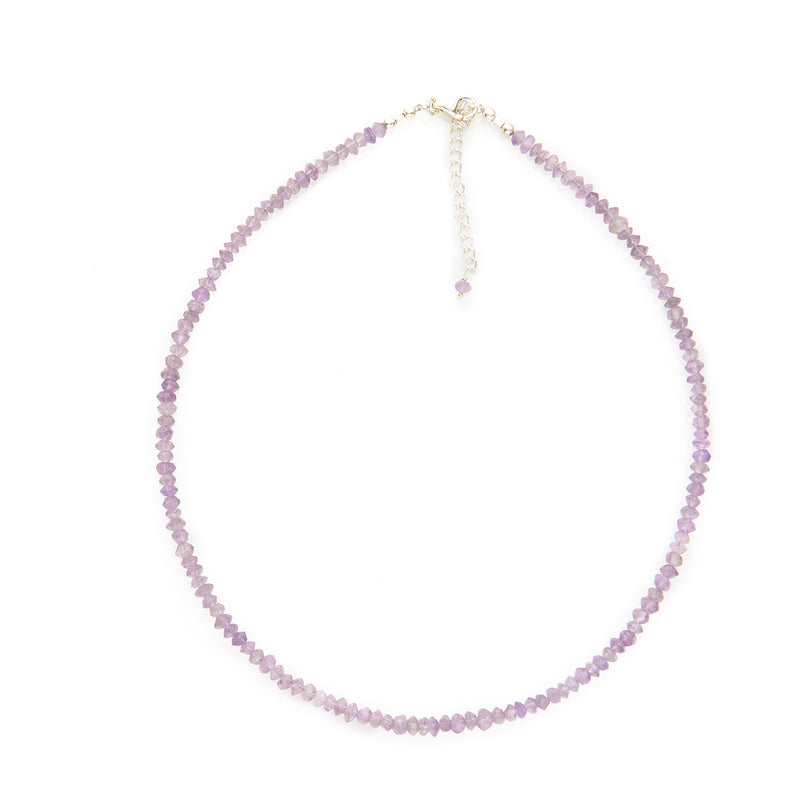 Amethyst Gemstone Necklace  - 3mm