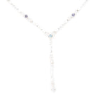Iolite, Aquamarine, Moonstone, Pearl Sterling Silver Necklace