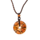 Orange Fused Glass & Twisted Cord Necklace