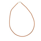 Cognac Brown Leather Necklace with Sterling Silver Clasp