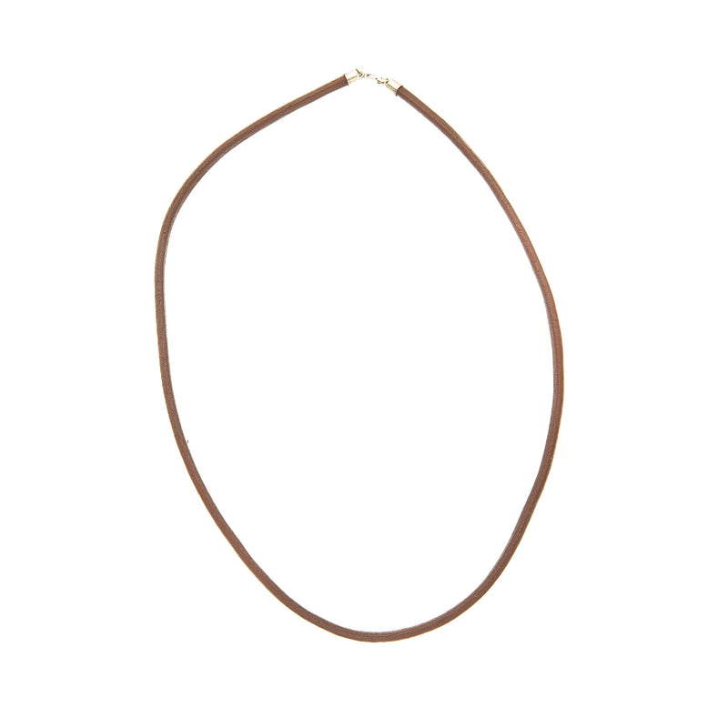 Chocolate Brown Leather Necklace with Sterling Silver Clasp