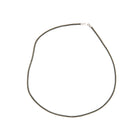 Single Silky Cord Necklace with Silver Clasp