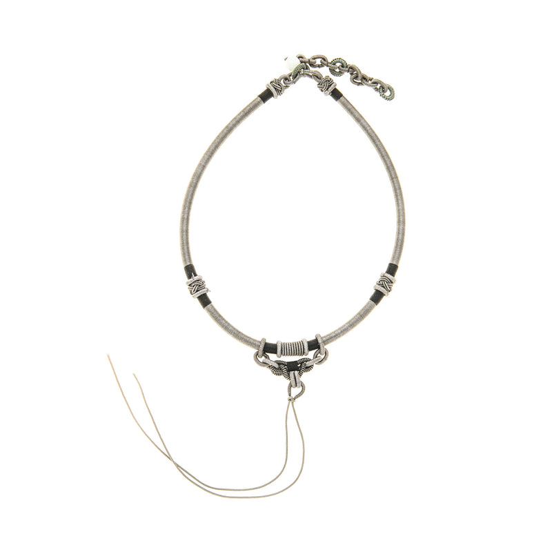 Silver & Black Necklace Pendant Holder