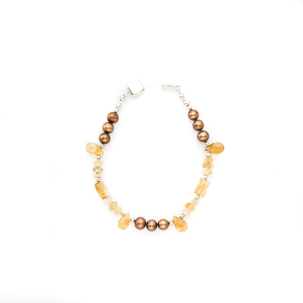 Brown Pearl & Citrine Bracelet