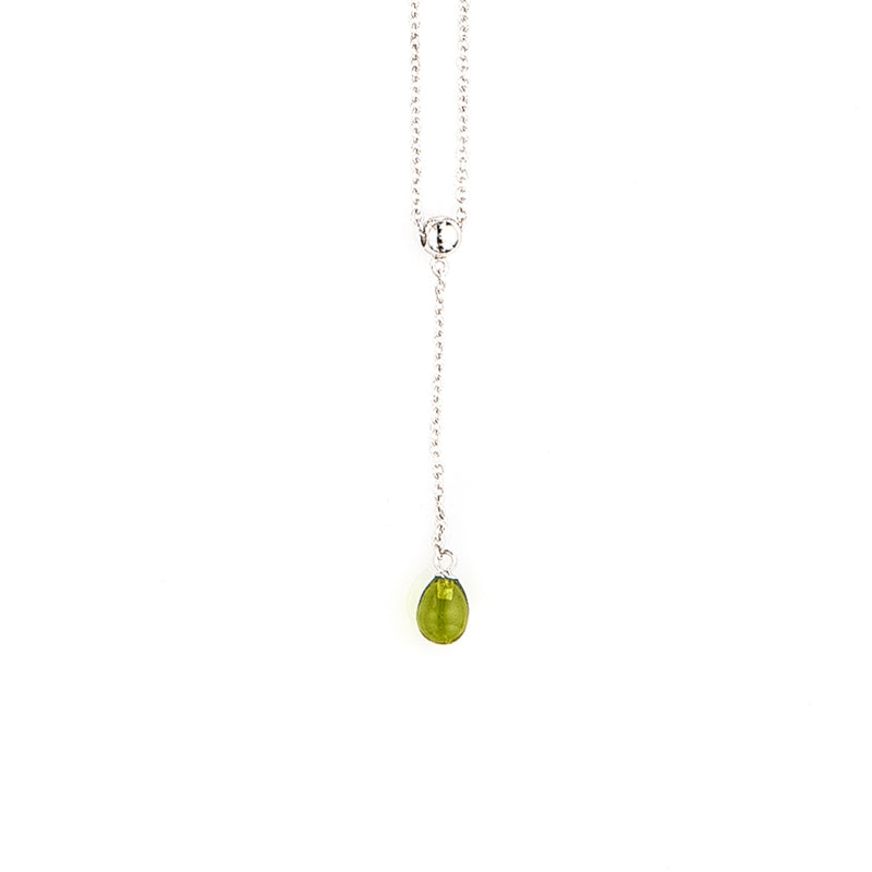 Peridot Drop Sterling Silver Necklace
