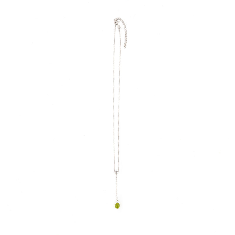 Sterling Silver Peridot Drop Neckalce