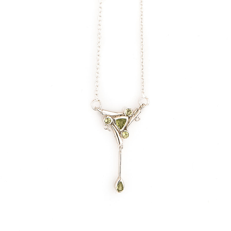 Peridot Sterling Silver Drop Necklace