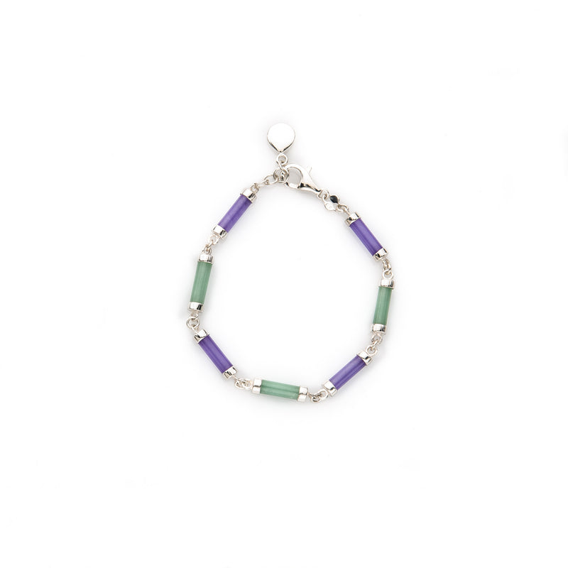 Green and Lavender Jade Bracelet