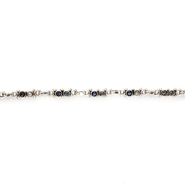 Moonstone and Iolite Sterling Bracelet