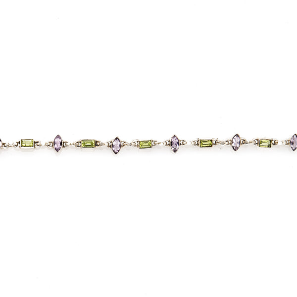 Peridot and Iolite Sterling Bracelet