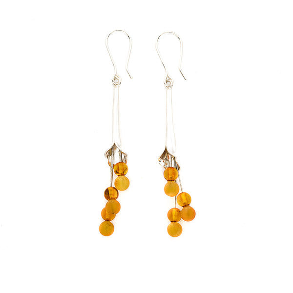 Butterscotch Amber Calla Lily Earrings