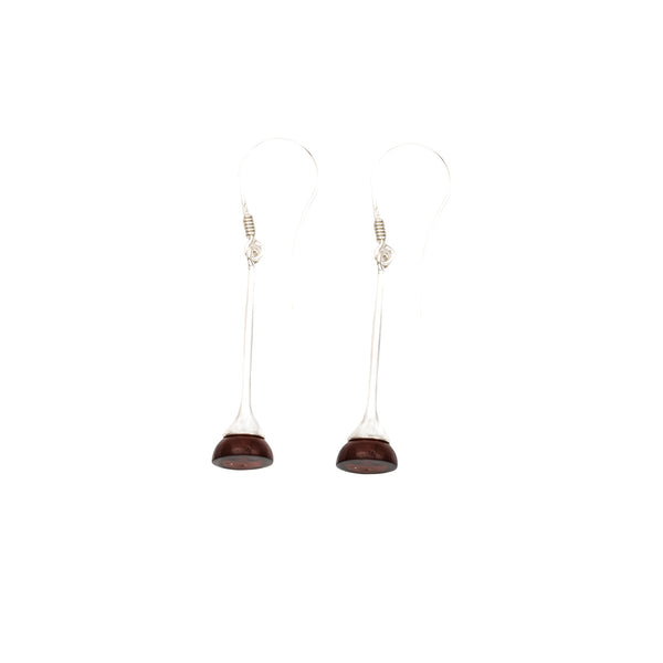 Cognac Amber Trumpet Dangle Earrings
