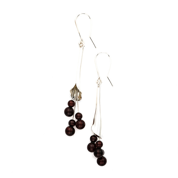 Cherry Amber Calla Lily Earrings