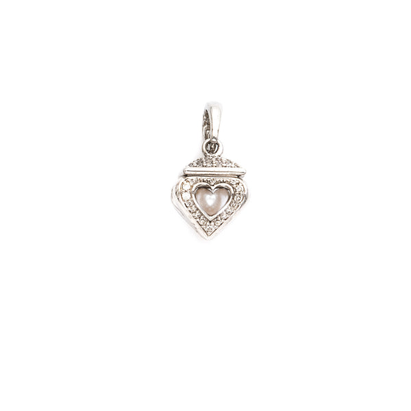 Designer Heart & Pearl Sterling Silver Locket