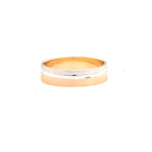 Two Tone Brush Finish 14K Gold Men's Wedding Band