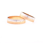 Matching Wedding Set - Two Tone Brushed Finish 14K Bands