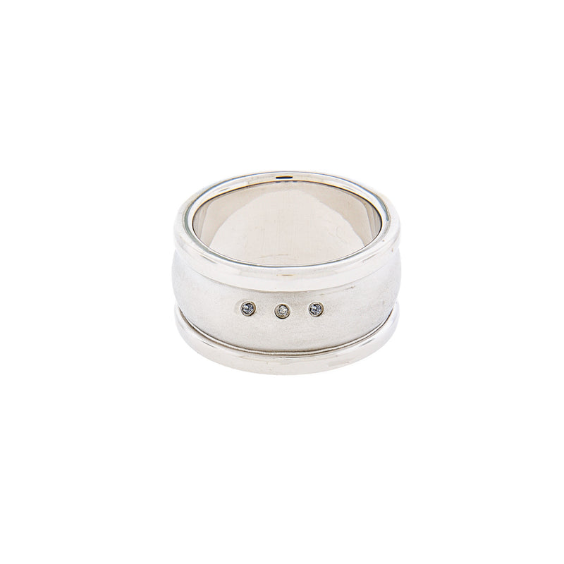 Diamond & Sterling Silver Men's Ring