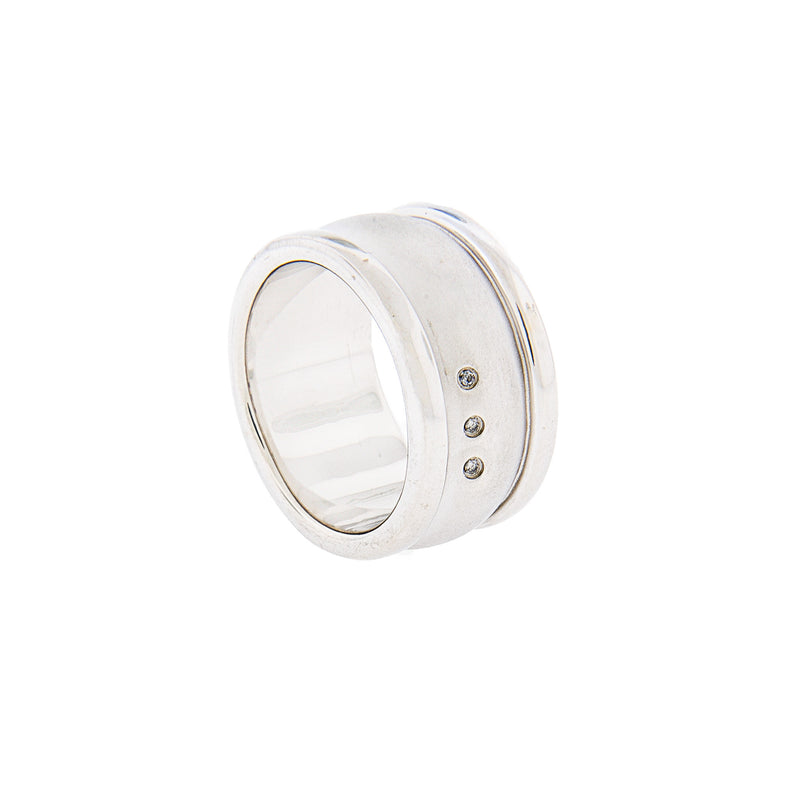 Men's Sterling Silver & Diamond Ring