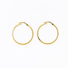 Hoop Earrings with Two Finishes of 14K Yellow Gold