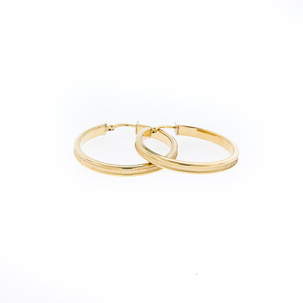 14K Gold Hoops Earrings with two finishes