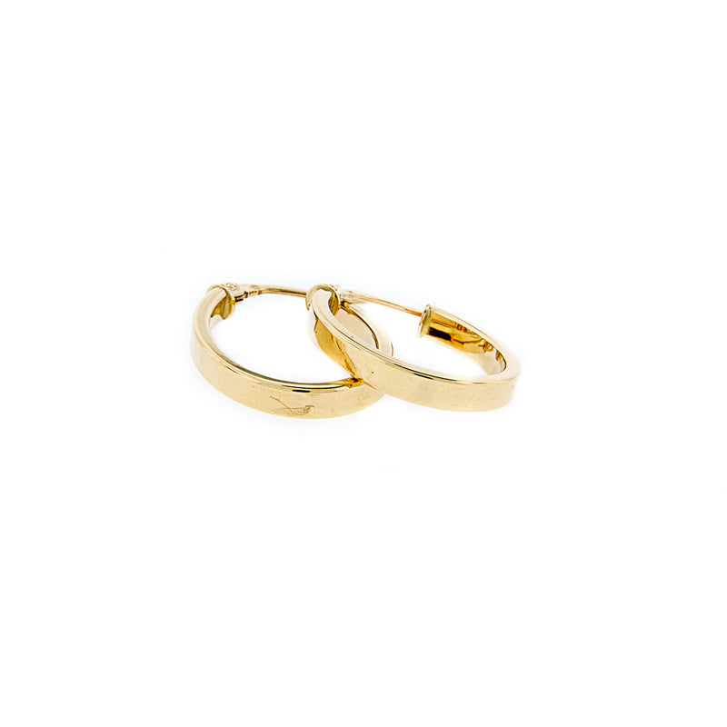 14k Yellow Gold Oval Hoop Earrings