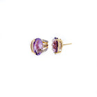 French Clip Earrings with Amethyst and Diamonds