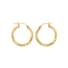 14K Gold Hoop Earrings Diamond Cut