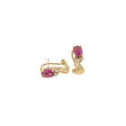 Pink Topaz 14K Yellow Gold French Clip Earrings