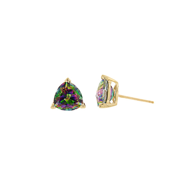 Trillion Shaped Mystic Topaz Post Earrings