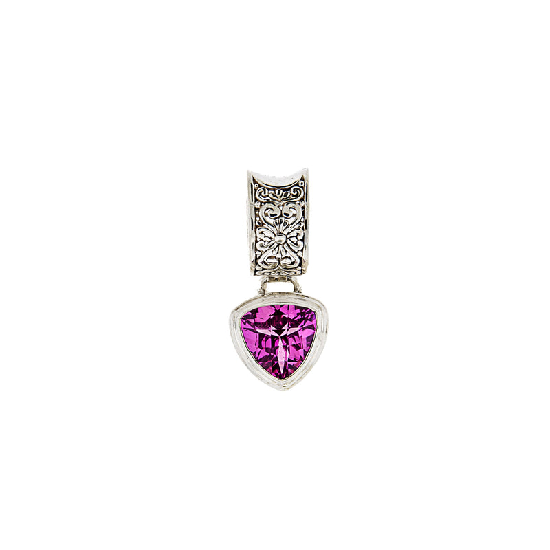 Handcrafted Sterling Silver Pendant with Trillion Rose Corundum