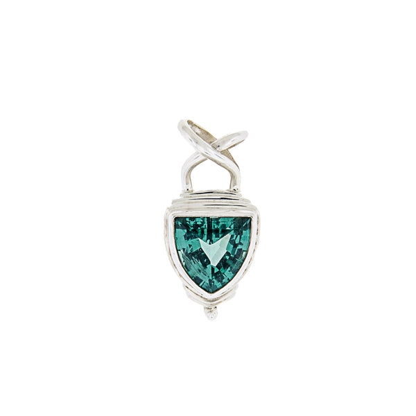 Forest Crest Green Quartz Sterling Silver Pendant