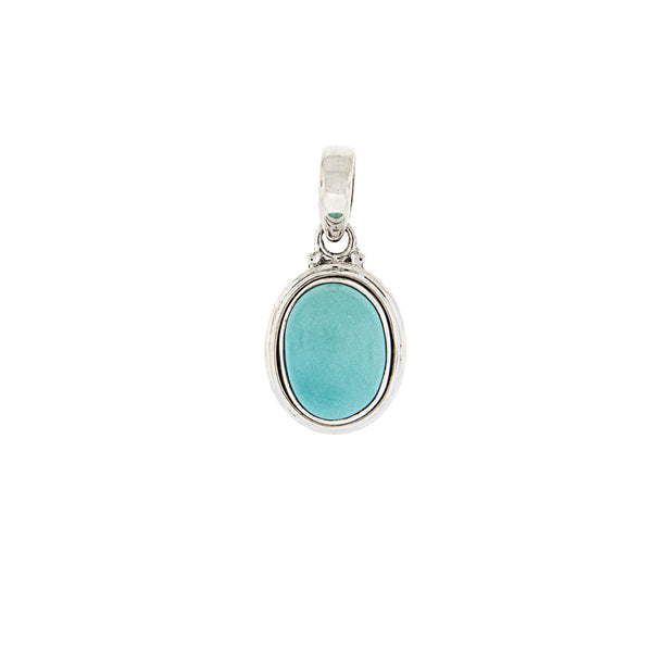 Oval Turquoise Pendant set in Sterling Silver