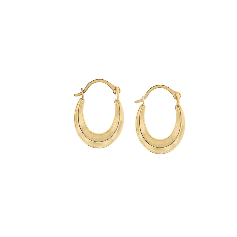 Hoop Earrings - Petite 'Swag' 14K Yellow Gold