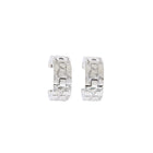 Sterling Silver Hoop Earrings with Diamond