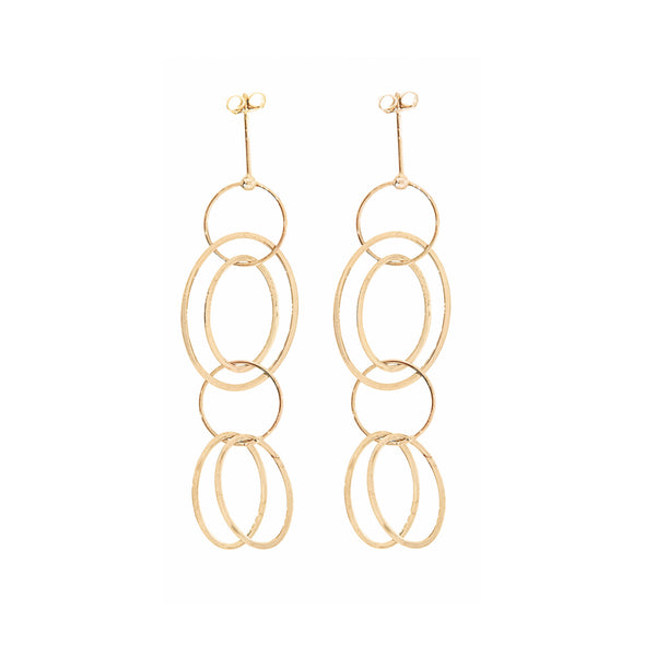 Dangle Chain Post Earrings 14K Gold