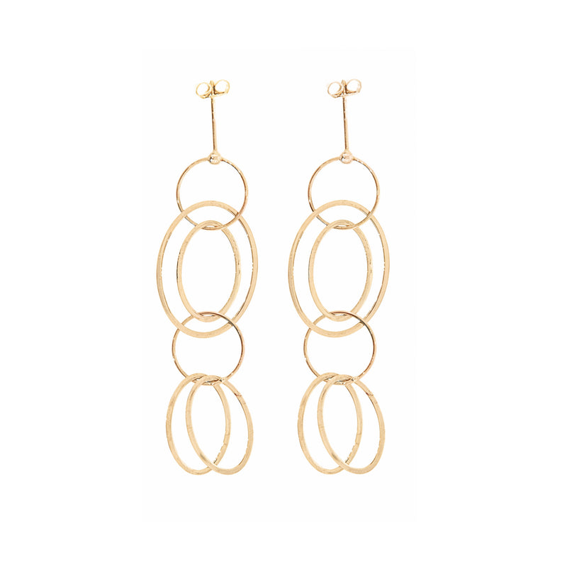 Dangle Chain Post Earrings 14K Gold