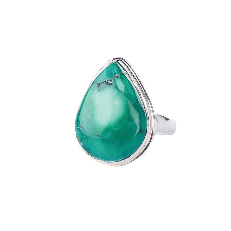 Tear Shaped Turquoise Sterling Silver Ring