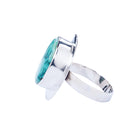 Sterling Silver Ring with Half Moon Shaped Turquoise