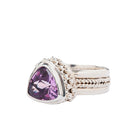 Bali Style Bezel Rose Corundum Sterling Silver Handcrafted Ring