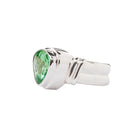 Sterling Silver Ring with Green Trillion Quartz with Step Bezel